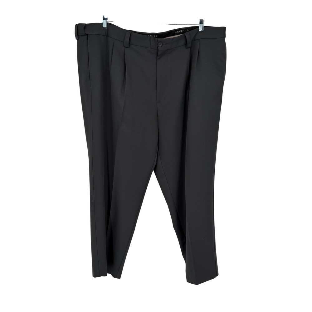 Oak Hill Mens Gray Pleated Front Dress Pants Size 48/28 Trousers Slacks DXL